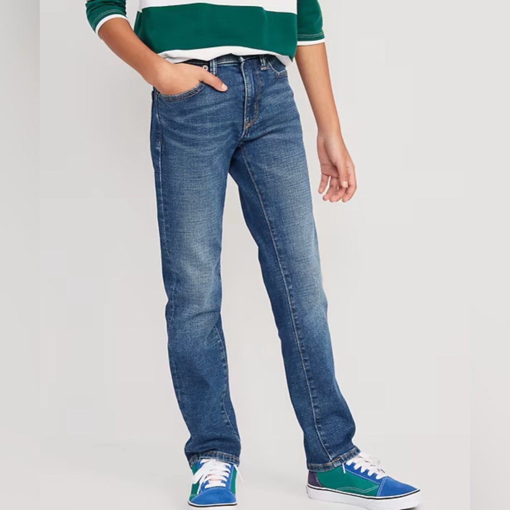 Old Navy Boys Slim 360 Stretch Blue Jeans - Medium Wash